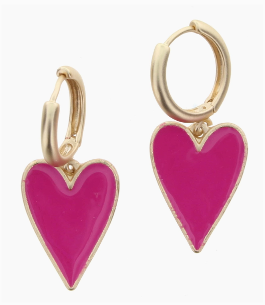YG PINK HEART EARRINGS main image 0