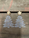 Frosty Resin Christmas Tree Earrings