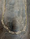 Long Matte Gold Paperclip Chain Necklace
