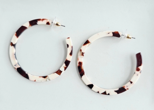 Cowhide Print Acrylic Hoop Earrings
