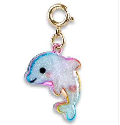 Charm it Charms Gold Glitter Dolphin