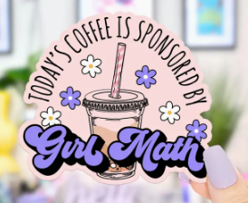 Coffee Girl Math Sticker