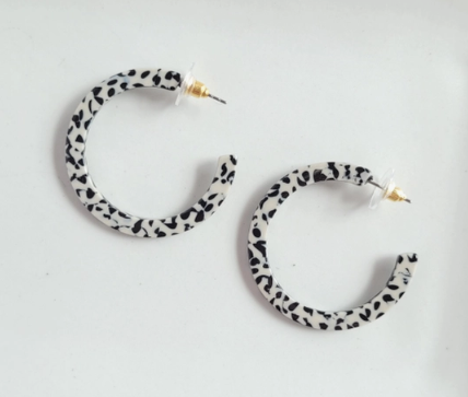 Dalmatian Acrylic Hoop Earrings