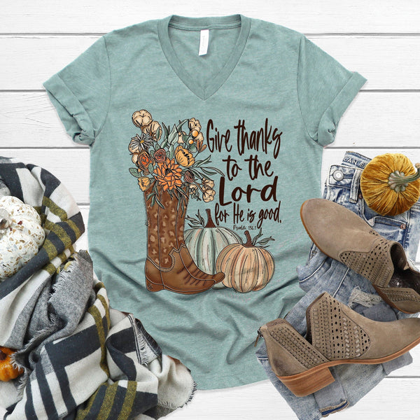 Love in Faith Give Thanks Pumpkin T-Shirt
