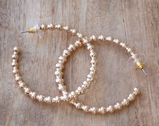 Gold Ball Hoop Earrings | Southern Grace Farms