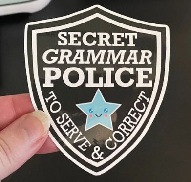 Grammar Police Badge Sticker