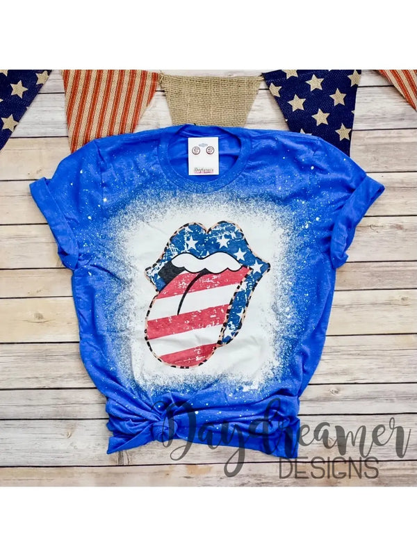 American Tongue Bleached Patriotic Shirt