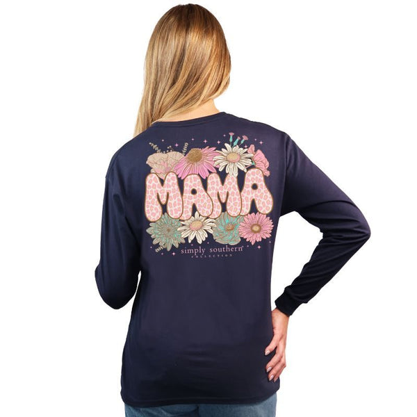 Simply Southern Leopard Floral Mama Long Sleeve