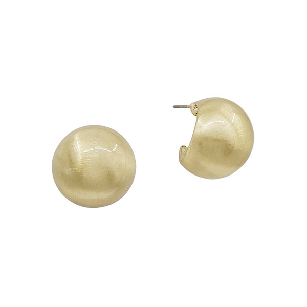 Thick Huggie Hoop Earrings in Matte Gold
