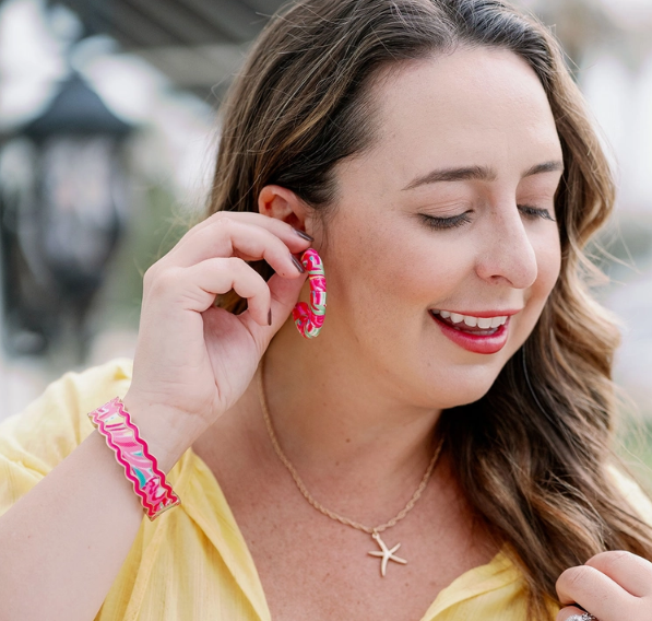 Reese Tropical Statement Hoop Earrings | Southern Grace Farms