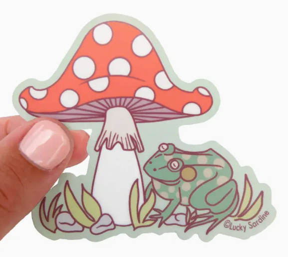 Toadstool Frog Mushroom Sticker