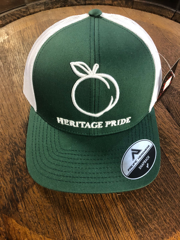 Heritage Pride Peach Trucker Hat Hunter Green