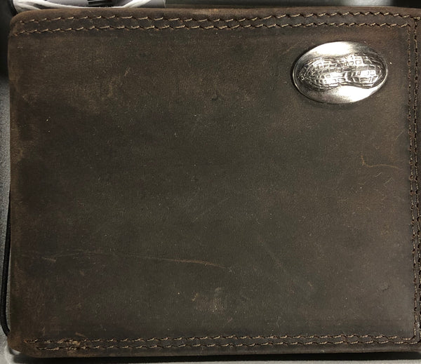 Crazy Horse Leather Bi-fold Wallet Peanut