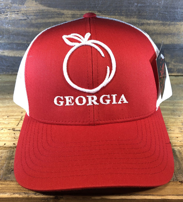 red georgia peach trucker hat
