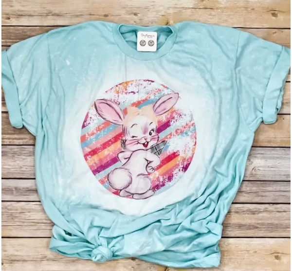 Retro Easter Bunny Bleached Shirt