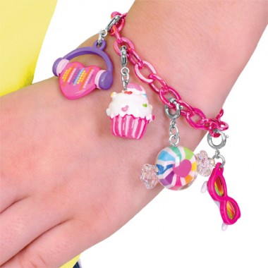 Charm It Charms Pink Chain Link Bracelet