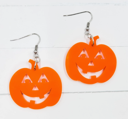 Acrylic Jack-o-lantern Pumpkin Halloween Earrings