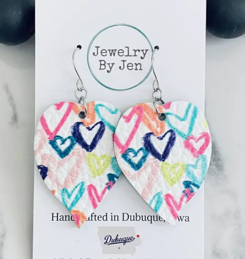 Heart Petal Candy Hearts Earrings