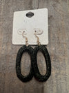 Oval Metallic Thread Wrapped Dangle Earrings