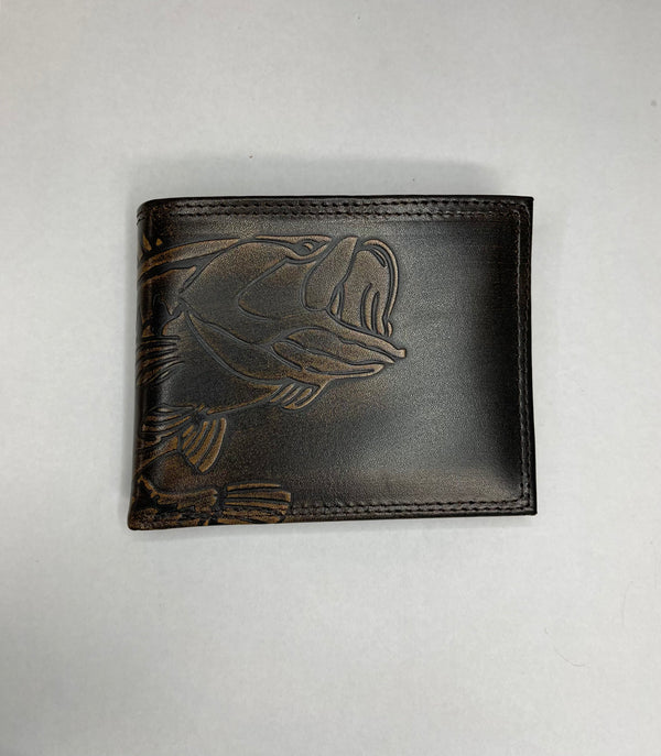 Burnished Leather Bifold Wallet Bass