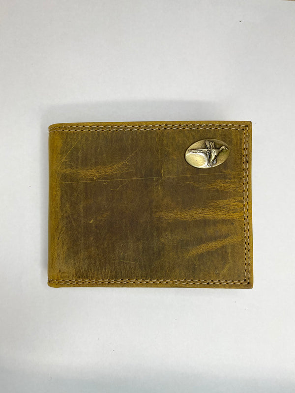 Vintage Leather Bi-fold Wallet Flying Duck