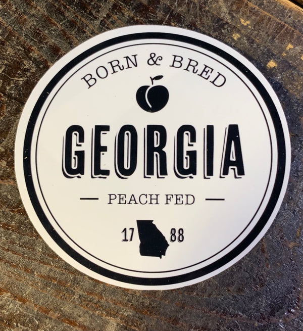 Georgia Bred Peach Fed Sticker