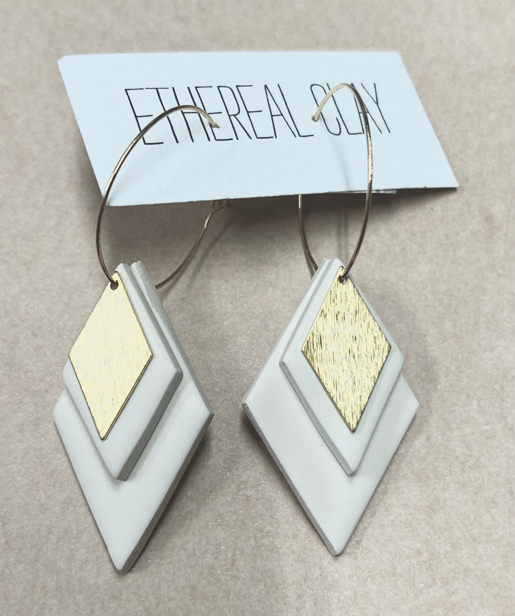 Boho Diamond Clay Layered Hoop Earrings | Southern Grace Farms