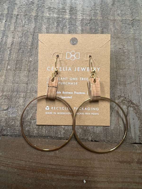 Cecelia Leather & Gold Hoop Earrings