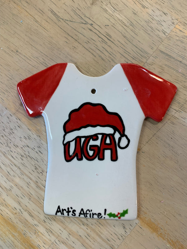 Arts Afire UGA Dawgs  T-Shirt Georgia Christmas Ornament