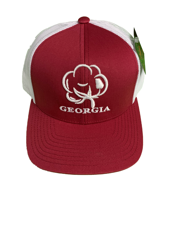Heritage Pride 116 Georgia Cotton Boll Cardinal Hat