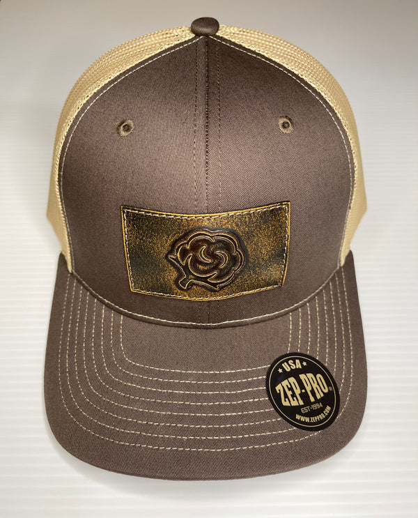 Zep-Pro Burnished Leather Cotton Boll Patch Hat