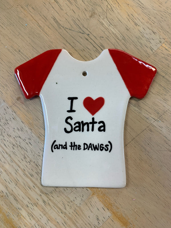 Arts Afire UGA Dawgs  T-Shirt Georgia Christmas Ornament