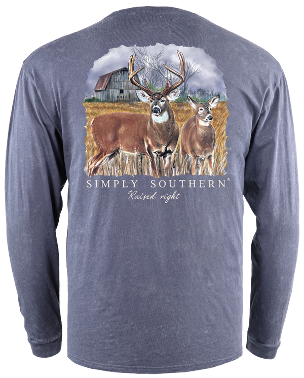 YOUTH Simply Southern Deer Raised Right Long Sleeve Shirt