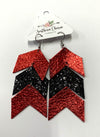 Southern Charm UGA Spirit Red & Black Glitter Arrows Earrings
