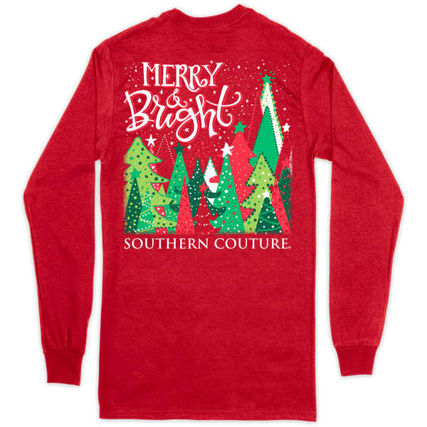 Southern Couture Merry & Bright Long Sleeve Tee Shirt