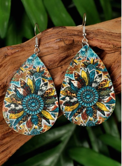 Multicolor Sunflower Earrings - Double Sided