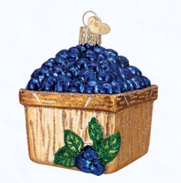 Old World Christmas Basket of Blueberries Ornament