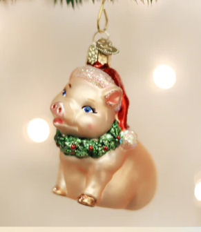 Old World Christmas Holly Pig Ornament Sale