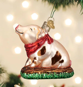 Old World Christmas Piggy in Puddle Ornament