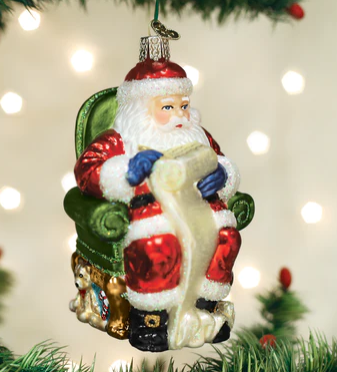 Old World Christmas Santa Checking His List Ornament Sale