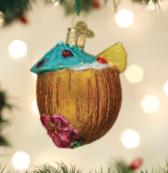 Old World Christmas Tropical Coconut Drink Ornament Sale