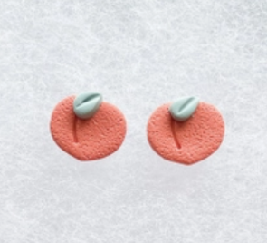 Peach Studs Polymer Clay Earrings