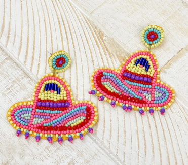 Sombrero Beaded Dangle Earrings
